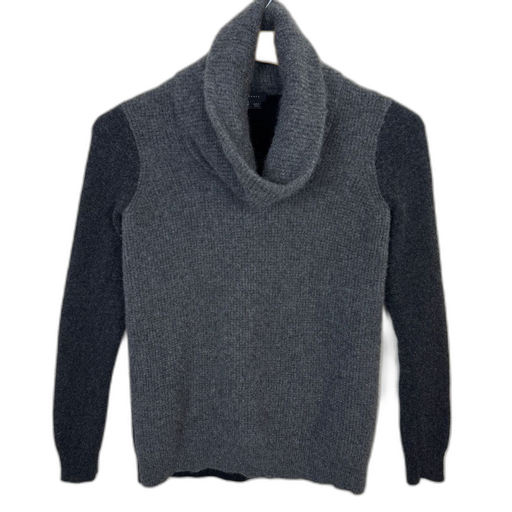 Theory Cashmere Turtleneck Sweater Monochromatic Color-blocking Small
